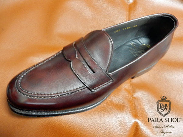 PARASHOE 手染め（パティーヌ）ローファーのブラウン（茶色）28cm（28センチ）をオーダーいただきました。