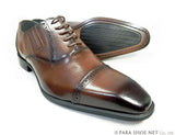 GERODI 本革セミブローグ ストレートチップビジネスシューズ アンティーク茶 3E 28cm（28.0cm）、28.5cm、29cm（29.0cm）【大きいサイズ革靴】(PNS-5022-DBR)