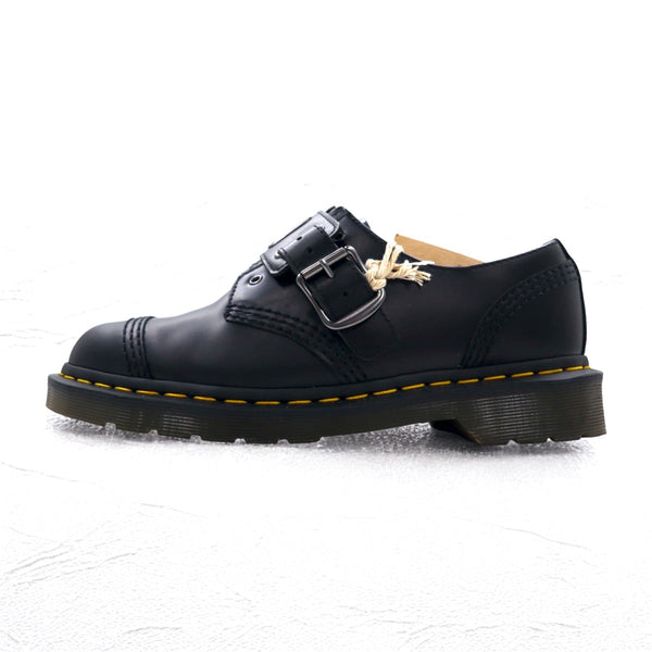 【中古（古着靴）】Dr.Martens ベルト ドレスシューズ 26cm ブラック スムースレザー QUYNN LOW BUCKLE LEATHER SHOES 25603001
