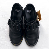 【中古（古着靴）】Dr.Martens ベルト ドレスシューズ 26cm ブラック スムースレザー QUYNN LOW BUCKLE LEATHER SHOES 25603001