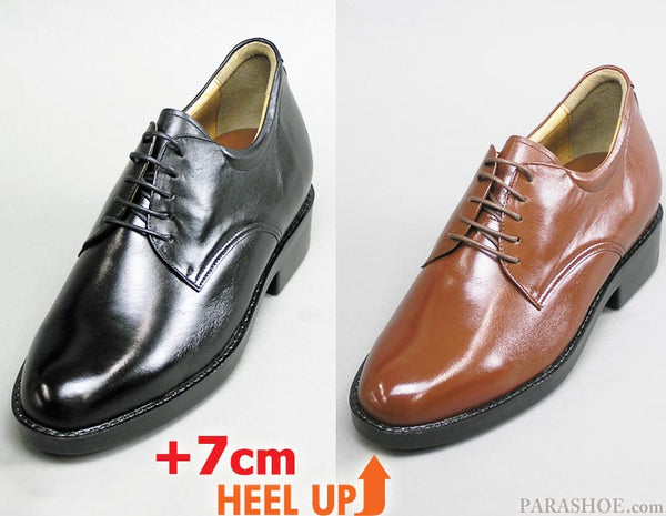 KITAJIMA カンガルー革 プレーントゥ シークレットヒールアップ（身長+7cmアップ）ビジネスシューズ 黒・茶色 3E【小さいサイズ 23.5cm、24cm あり】 (MK-KT233)