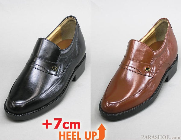 KITAJIMA カンガルー革 モカスリッポン シークレットヒールアップ（身長+7cmアップ）ビジネスシューズ 黒・茶色 3E【小さいサイズ 23.5cm、24cm あり】 (MK-KT234)