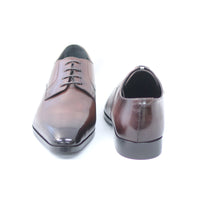 MON MODEL 本革 プレーントゥ ビジネスシューズ 手染めアンティーク濃茶（パティーヌ ダークブラウン）2E（EE）～3E（EEE）【マッケイ製法・革靴・紳士靴】(MM-2004-DBR)