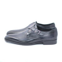 MON MODEL 本革 モンクストラップ ビジネスシューズ 手染めアンティーク黒（パティーヌ ブラック）2E（EE）～3E（EEE）【マッケイ製法・革靴・紳士靴】(MM-2006-BLK)