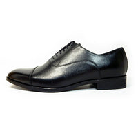 PARASHOE 本革 内羽根ストレートチップ シークレットヒールアップ（身長＋4.5cm）ビジネスシューズ 黒 3E 24～30cm／マッケイ製法・革靴・日本製】 (PS-H1110-BLK)