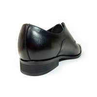 PARASHOE 本革 内羽根ストレートチップ シークレットヒールアップ（身長＋4.5cm）ビジネスシューズ 黒 3E 24～30cm／マッケイ製法・革靴・日本製】 (PS-H1110-BLK)