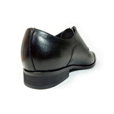 PARASHOE 本革 内羽根ストレートチップ シークレットヒールアップ（身長＋4.5cm）ビジネスシューズ 黒 3E 24～30cm／マッケイ製法・革靴・日本製】 (PS-H1110-BLK)