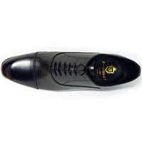 PARASHOE 本革 内羽根ストレートチップ シークレットヒールアップ（身長＋4.5cm）ビジネスシューズ 黒 3E 24～30cm／マッケイ製法・革靴・日本製】 (PS-H1110-BLK)