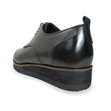PARASHOE 本革 プレーントゥ 厚底ビジネスシューズ（ビジネススニーカー・ドレススニーカー・ポストマンシューズ）ワイズ3E 黒【メンズ革靴・ビジカジ紳士靴・オフィスカジュアル／大きいサイズ・小さいサイズ対応】(PS-1821-BLK)