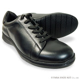 PARASHOE 本革 レザースニーカー ワイズ幅広3E（EEE）～4E（EEEE）黒（ブラック） 【メンズ革靴・カジュアルシューズ・ビジネスカジュアル（ビジカジ）紳士靴・ドレススニーカー・ビジネススニーカー・オフィスカジュアル／大きいサイズ（ビッグサイズ）27.5cm、28cm、29cm、30cm あり】(PS-2701-BLK)