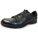 PARASHOE 本革 レザースニーカー ワイズ幅広3E（EEE）～4E（EEEE）黒（ブラック） 【メンズ革靴・カジュアルシューズ・ビジネスカジュアル（ビジカジ）紳士靴・ドレススニーカー・ビジネススニーカー・オフィスカジュアル／大きいサイズ（ビッグサイズ）27.5cm、28cm、29cm、30cm あり】(PS-2701-BLK)