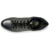 PARASHOE 本革 レザースニーカー ワイズ幅広3E（EEE）～4E（EEEE）黒（ブラック） 【メンズ革靴・カジュアルシューズ・ビジネスカジュアル（ビジカジ）紳士靴・ドレススニーカー・ビジネススニーカー・オフィスカジュアル／大きいサイズ（ビッグサイズ）27.5cm、28cm、29cm、30cm あり】(PS-2701-BLK)