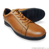 PARASHOE 本革 レザースニーカー ワイズ幅広3E（EEE）～4E（EEEE）茶色（ブラウン）【メンズ革靴・カジュアルシューズ・ビジネスカジュアル（ビジカジ）紳士靴・ドレススニーカー・ビジネススニーカー・オフィスカジュアル／大きいサイズ（ビッグサイズ）27.5cm、28cm、29cm、30cm あり】(PS-2701-BRN)