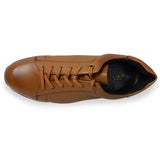 PARASHOE 本革 レザースニーカー ワイズ幅広3E（EEE）～4E（EEEE）茶色（ブラウン）【メンズ革靴・カジュアルシューズ・ビジネスカジュアル（ビジカジ）紳士靴・ドレススニーカー・ビジネススニーカー・オフィスカジュアル／大きいサイズ（ビッグサイズ）27.5cm、28cm、29cm、30cm あり】(PS-2701-BRN)