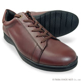 PARASHOE 本革 レザースニーカー ワイズ幅広3E（EEE）～4E（EEEE）ワイン（バーガンディ・赤茶色） 【メンズ革靴・カジュアルシューズ・ビジネスカジュアル（ビジカジ）紳士靴・ドレススニーカー・ビジネススニーカー・オフィスカジュアル／大きいサイズ（ビッグサイズ）27.5cm、28cm、29cm、30cm あり】(PS-2701-WIN)
