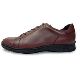 PARASHOE 本革 レザースニーカー ワイズ幅広3E（EEE）～4E（EEEE）ワイン（バーガンディ・赤茶色） 【メンズ革靴・カジュアルシューズ・ビジネスカジュアル（ビジカジ）紳士靴・ドレススニーカー・ビジネススニーカー・オフィスカジュアル／大きいサイズ（ビッグサイズ）27.5cm、28cm、29cm、30cm あり】(PS-2701-WIN)