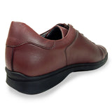 PARASHOE 本革 レザースニーカー ワイズ幅広3E（EEE）～4E（EEEE）ワイン（バーガンディ・赤茶色） 【メンズ革靴・カジュアルシューズ・ビジネスカジュアル（ビジカジ）紳士靴・ドレススニーカー・ビジネススニーカー・オフィスカジュアル／大きいサイズ（ビッグサイズ）27.5cm、28cm、29cm、30cm あり】(PS-2701-WIN)