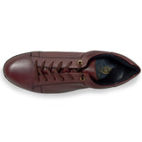 PARASHOE 本革 レザースニーカー ワイズ幅広3E（EEE）～4E（EEEE）ワイン（バーガンディ・赤茶色） 【メンズ革靴・カジュアルシューズ・ビジネスカジュアル（ビジカジ）紳士靴・ドレススニーカー・ビジネススニーカー・オフィスカジュアル／大きいサイズ（ビッグサイズ）27.5cm、28cm、29cm、30cm あり】(PS-2701-WIN)