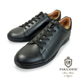 【SALE】PARASHOE 本革 レザースニーカー ワイズ幅広3E（EEE）～4E（EEEE）黒（ブラック）メッシュライニング 【メンズ革靴・カジュアルシューズ・ビジネスカジュアル（ビジカジ）紳士靴・ドレススニーカー・ビジネススニーカー・オフィスカジュアル】(PS-2701BG-BLK)