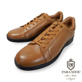 【SALE】PARASHOE 本革 レザースニーカー ワイズ幅広3E（EEE）～4E（EEEE）茶色（ブラウン）メッシュライニング 【メンズ革靴・カジュアルシューズ・ビジネスカジュアル（ビジカジ）紳士靴・ドレススニーカー・ビジネススニーカー・オフィスカジュアル】(PS-2701BG-BRN)