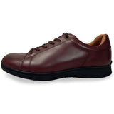 【SALE】PARASHOE 本革 レザースニーカー ワイズ幅広3E（EEE）～4E（EEEE）ワイン（バーガンディ・赤茶色）メッシュライニング 【メンズ革靴・カジュアルシューズ・ビジネスカジュアル（ビジカジ）紳士靴・ドレススニーカー・ビジネススニーカー・オフィスカジュアル】(PS-2701BG-WIN)