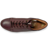 【SALE】PARASHOE 本革 レザースニーカー ワイズ幅広3E（EEE）～4E（EEEE）ワイン（バーガンディ・赤茶色）メッシュライニング 【メンズ革靴・カジュアルシューズ・ビジネスカジュアル（ビジカジ）紳士靴・ドレススニーカー・ビジネススニーカー・オフィスカジュアル】(PS-2701BG-WIN)