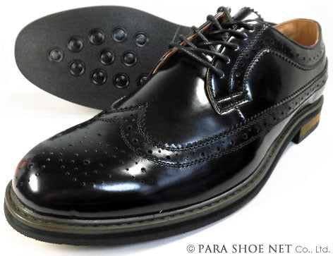 SLOVGH ウィングチップ ビジネスシューズ 黒 ワイズ3E（EEE） 28cm（28.0cm）、29cm（29.0cm）【大きいサイズ（ビッグサイズ）メンズ紳士靴】 (PNS-20200-BLK)