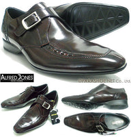ALFRED JONES 本革 モンクストラップ ビジネスシューズ バーガンディー（ダークワイン） ワイズ3E（EEE）［メンズ革靴・紳士靴］（AJ2205-burg）
