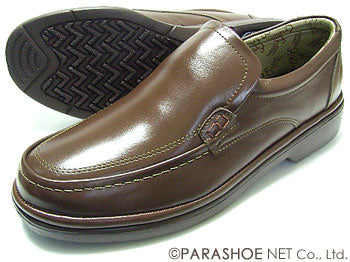 THREE COUNTRY 本革 プレーンスリップオン ビジネスシューズ ダークブラウン 4E（EEEE）23cm、23.5cm、24cm【小さいサイズ（スモールサイズ）革靴】(2608-DBR)