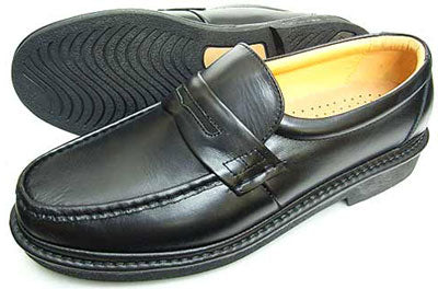 Rinescante Valentiano 本革 ローファー ビジネスシューズ 4E 黒 23cm、23.5cm、24cm【小さいサイズ（スモールサイズ）革靴・紳士靴】(PSN-3101-BLK)