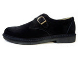 Rinescante Valentiano 本革スウェード モンクストラップ ビジネスシューズ 黒 4E（EEEE）24cm（24.0cm）【小さいサイズ 革靴】(PSN-3822S-BLK)