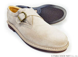 Rinescante Valentiano 本革スウェード モンクストラップ ビジネスシューズ ダークベージュ 4E 27.5cm、28cm、29cm、30cm［大きいサイズ靴］(3822K-DVG)