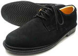 Rinescante Valentiano 本革スウェード プレーントウ ビジネスシューズ 黒 4E（EEEE）23cm、23.5cm、24cm【小さいサイズ 革靴】(PSN-3823S-BLK)