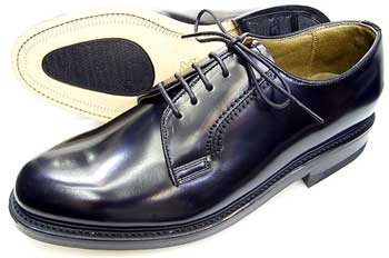 TUFF British Classic 本革底 プレーントゥ ビジネスシューズ 黒