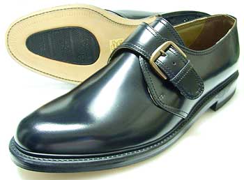 TUFF British Classic 本革底 モンクストラップ ビジネスシューズ 黒 ワイズ3E（EEE）【グッドイヤーウェルト製法・日本製・革靴/小さいサイズ24cmあり】(5157-blk)