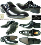 LASSU＆FRISS 本革 モンクストラップ ビジネスサンダル（ビジネススリッパ）黒［革靴・紳士靴／大きいサイズ（ビッグサイズ）27.5cm、28cm、28.5cm あり］ (917-BL)