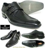 LASSU＆FRISS ダブルモンクストラップ ビジネスシューズ 黒 ワイズ3E 27.5cm、28cm、28.5cm、29cm、30cm【大きいサイズ（ビッグサイズ）紳士靴】(MS942-BLK)