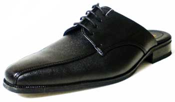 LASSU＆FRISS スワールモカ ビジネススリッパ（ビジネスサンダル）黒［メンズ・革靴・紳士靴］ (MS947-BLK)