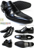 PREMIUM RECOVA 本革 ストラップスリッポン ビジネスシューズ 黒 ワイズ3E(EEE) 28cm、29cm【大きいサイズ（ビッグサイズ）革靴・紳士靴】(PACC-19902-BLK)