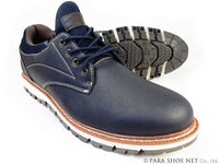 LiBERTO（EDWIN）プレーントゥ カジュアルシューズ（4cm防水・防滑ソール）紺色（ネイビー）3E（EEE）28cm、29cm【大きいサイズ メンズ 紳士靴】（PACC-60646-NV）