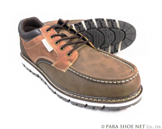 LiBERTO（EDWIN）Uチップ カジュアルシューズ（4cm防水・防滑ソール）ダークブラウン 3E（EEE）28cm、29cm【大きいサイズ 靴】（PACC-60654-DBR）