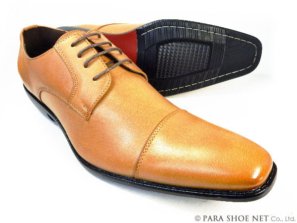 SABLINA VALENTINO 外羽根ストレートチップ ビジネスシューズ タン（キャメル）ワイズ3E（EEE） 28cm、29cm【大きいサイズ（ビッグサイズ）紳士靴】(pacc87-tan)