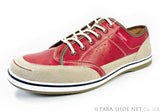 AMERICANINO（EDWIN）レザースニーカー カジュアルシューズ レッド（赤色）ワイズ3E（EEE）27.5cm、28cm、29cm、30cm【大きいサイズ 紳士靴】(ae827red)