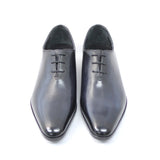 MON MODEL 本革 ホールカット（ワンピース）ビジネスシューズ 手染めアンティーク黒（パティーヌ ブラック）2E（EE）～3E（EEE）【マッケイ製法・革靴・紳士靴】(MM-2001-BLK)