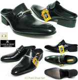 LASSU＆FRISS 本革 ビットローファー ビジネスサンダル（ビジネススリッパ）黒［革靴・紳士靴／大きいサイズ（ビッグサイズ）27.5cm、28cm、28.5cm あり］(916-BL)