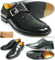 S-MAKE モンクストラップ ビジネスシューズ 黒 ワイズ3E(EEE) 27.5cm、28cm、29cm、30cm 【大きいサイズ（ビッグサイズ）メンズ紳士靴】(pns1205k-blk)