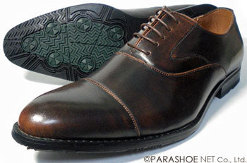 S-MAKE 内羽根ストレートチップ（キャップトゥ）ビジネスシューズ 防滑 濃茶 ワイズ3E(EEE) 23cm、23.5cm、24cm【小さいサイズ（スモールサイズ）紳士靴】(1210s-dbr)