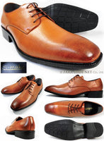 S-MAKE プレーントゥ ビジネスシューズ 茶色 ワイズ3E（EEE）27.5cm、28cm、29cm、30cm【大きいサイズ（ビッグサイズ）メンズ紳士靴】(PNS-1103-BR)
