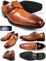 S-MAKE モンクストラップ ビジネスシューズ 茶色 ワイズ3E（EEE） 27.5cm、28cm、29cm、30cm【大きいサイズ（ビッグサイズ）メンズ紳士靴】 (PNS-1105-BR)