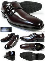 S-MAKE モンクストラップ ビジネスシューズ 濃茶 ワイズ3E（EEE） 27.5cm、28cm、29cm、30cm【大きいサイズ（ビッグサイズ）メンズ紳士靴】(PNS-1105-DBR)